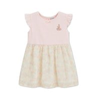 小香兔繽紛立體花荷葉邊袖洋裝