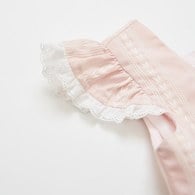 小香兔蕾絲刺繡荷葉邊袖上衣