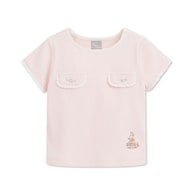 小香兔蕾絲滾邊立體花上衣