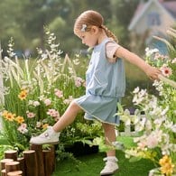 小香兔蕾絲滾邊百褶褲裙