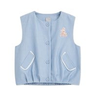 小香兔蕾絲滾邊開襟背心