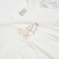 花語比得拼接袖抓皺上衣