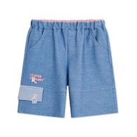 帥氣比得刺繡翻口袋鬆緊腰五分褲 (吸濕排汗)