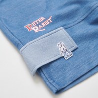 帥氣比得刺繡翻口袋鬆緊腰五分褲 (吸濕排汗)