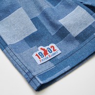 帥氣比得拼接丹寧五分褲