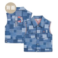 帥氣比得拼接丹寧背心外套