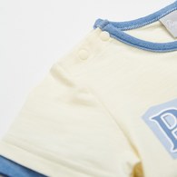 清新比得色塊字母假兩件兔裝 (吸濕排汗)