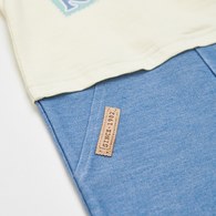 清新比得色塊字母假兩件兔裝 (吸濕排汗)