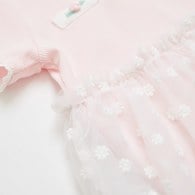 小香兔蕾絲滾邊立體花短袖兔裝