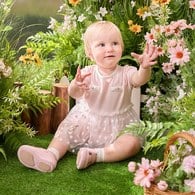 小香兔蕾絲滾邊立體花短袖兔裝