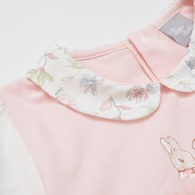 花語比得花瓣刺繡翻領短袖兔裝