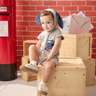 帥氣比得造型長兔耳連帽短袖兔裝