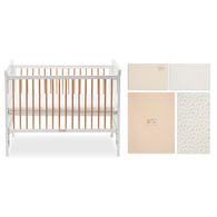 經典白色大床附床墊+有機棉四件式床組/寢具組-L