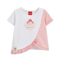 柏靈頓之旅不對稱剪裁花邊拼接上衣