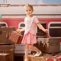 柏靈頓之旅不對稱剪裁花邊拼接上衣