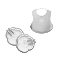 BABYBJÖRN 餐盤餐具禮盒+軟膠珠邊防屑圍兜
