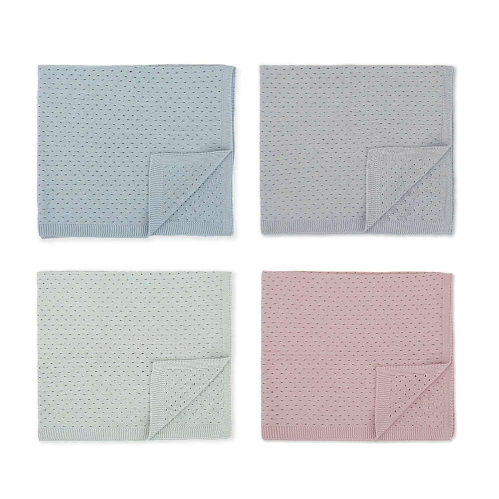 bimbidreams 透氣純棉針織洞洞毯 75x90cm