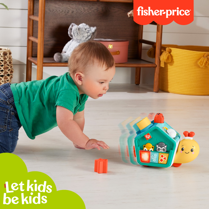 費雪可愛蝸牛爬行積木盒