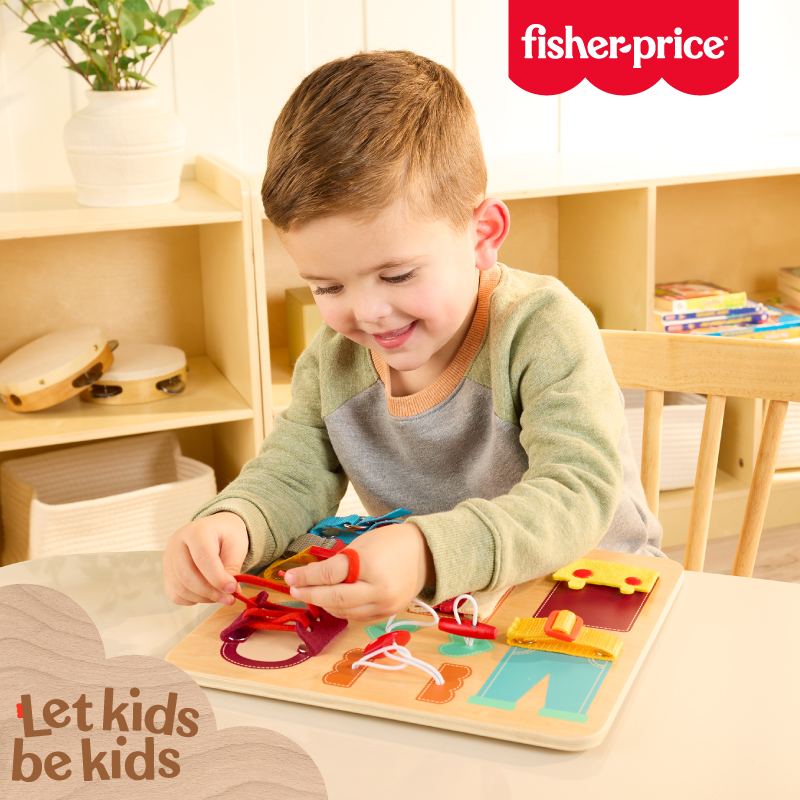 奇哥玩具推薦：費雪木製玩具蒙特梭利穿搭板