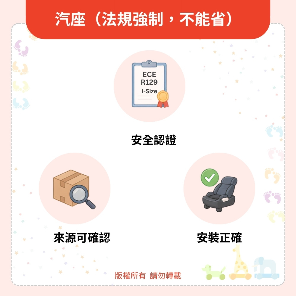汽座(法規強制,不能省) 汽座(法規強制,不能省)