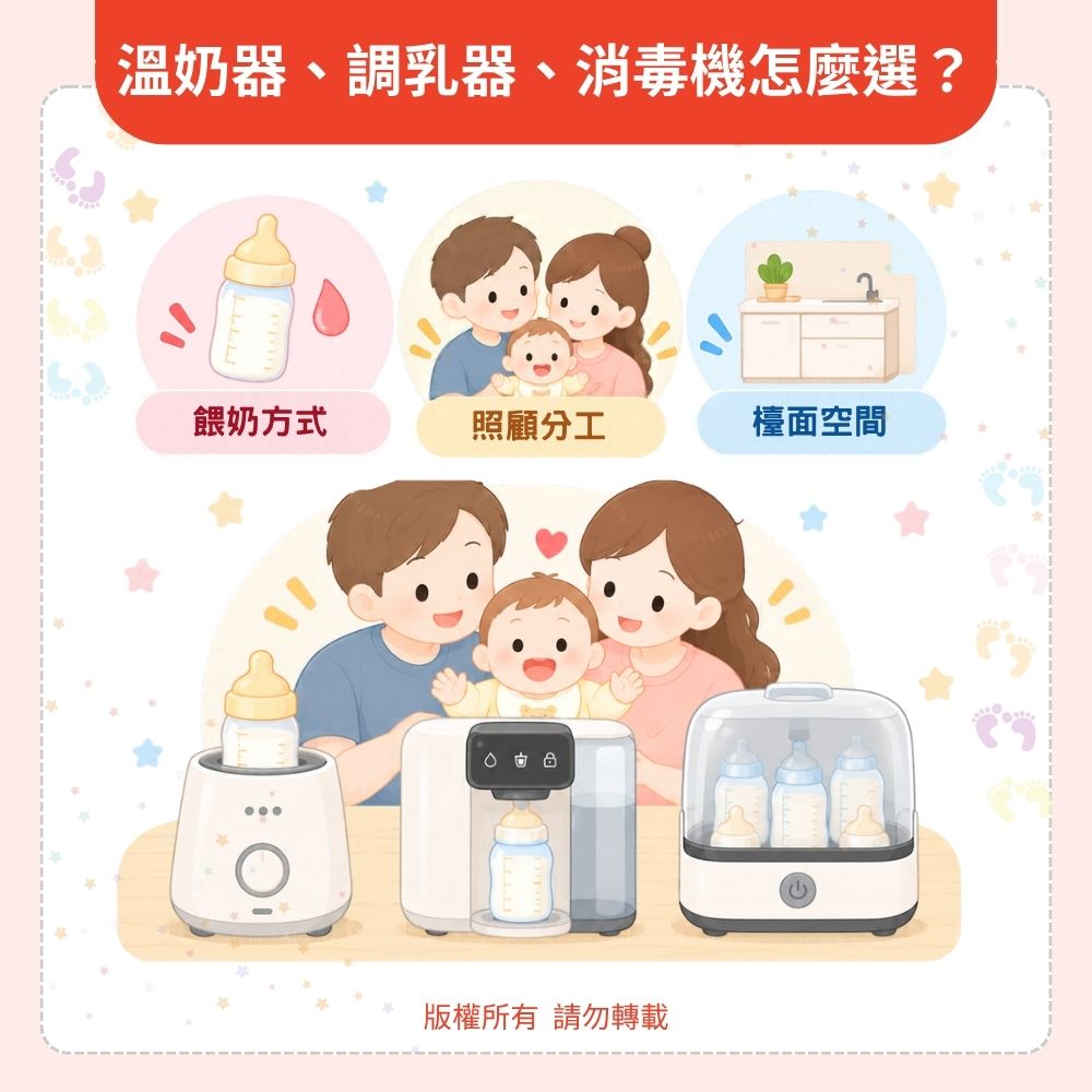 溫奶器、調乳器、消毒機怎麼選？看夜奶分工決定要備幾台
