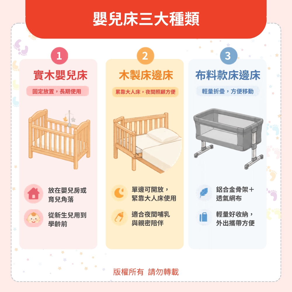 嬰兒床三大種類