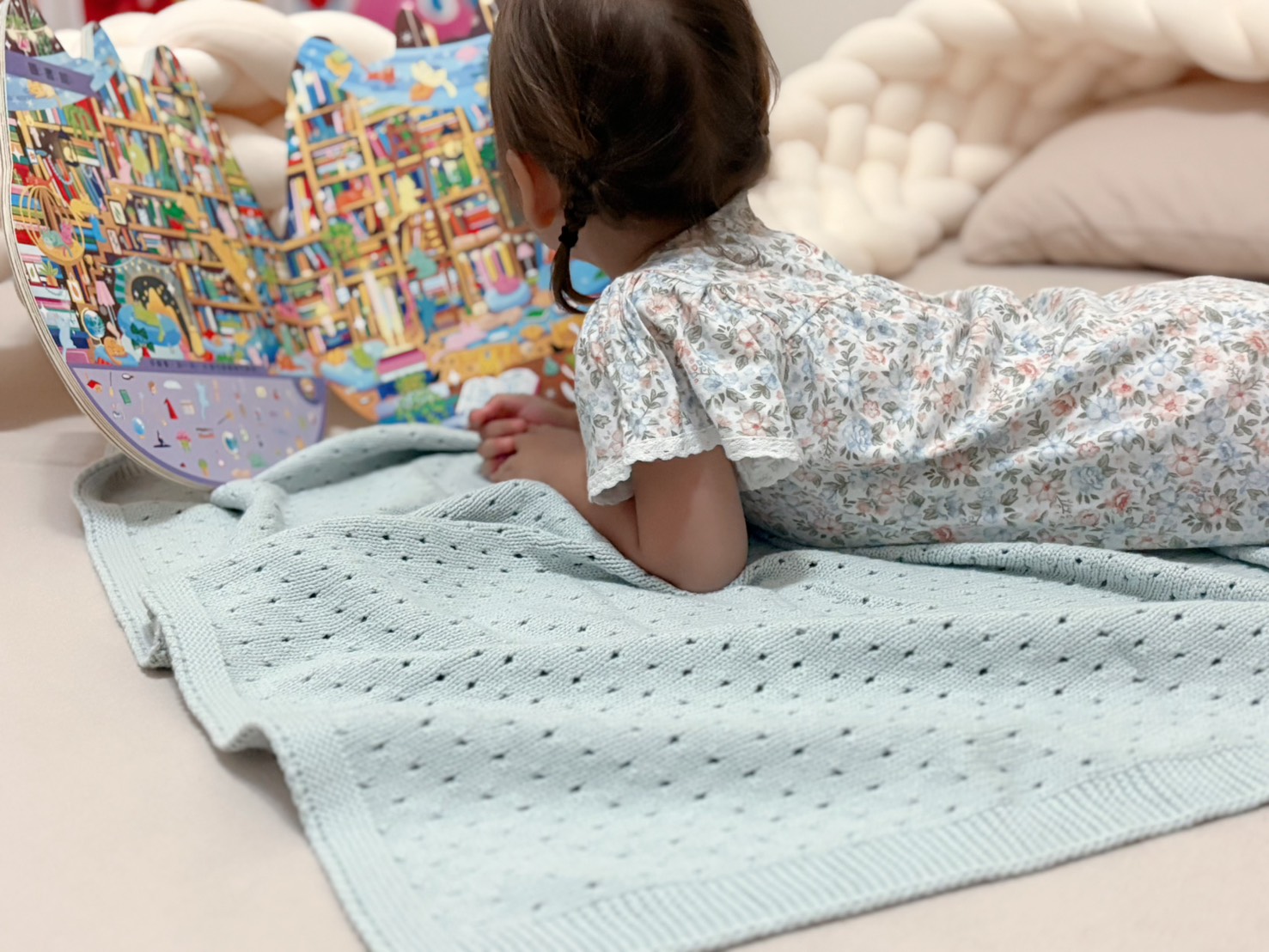 bimbidreams純棉洞洞毯&mdash;四季適用