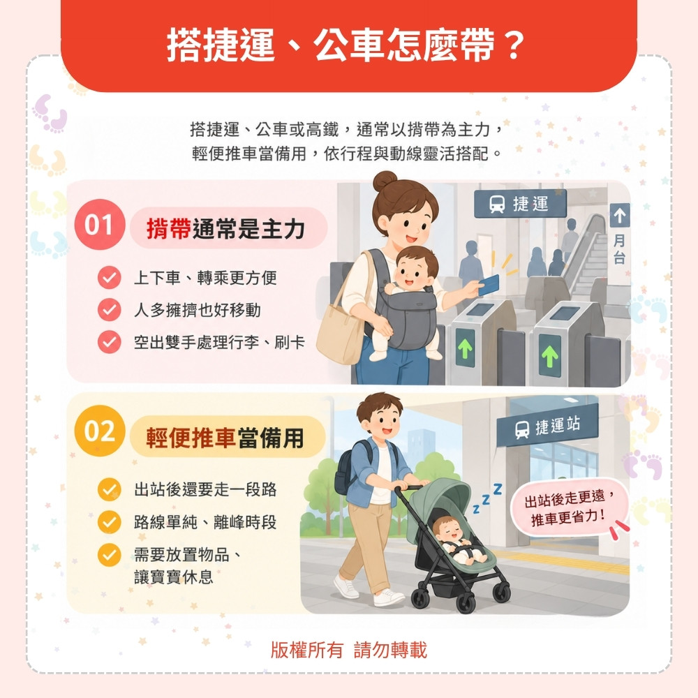 搭捷運、公車怎麼帶?